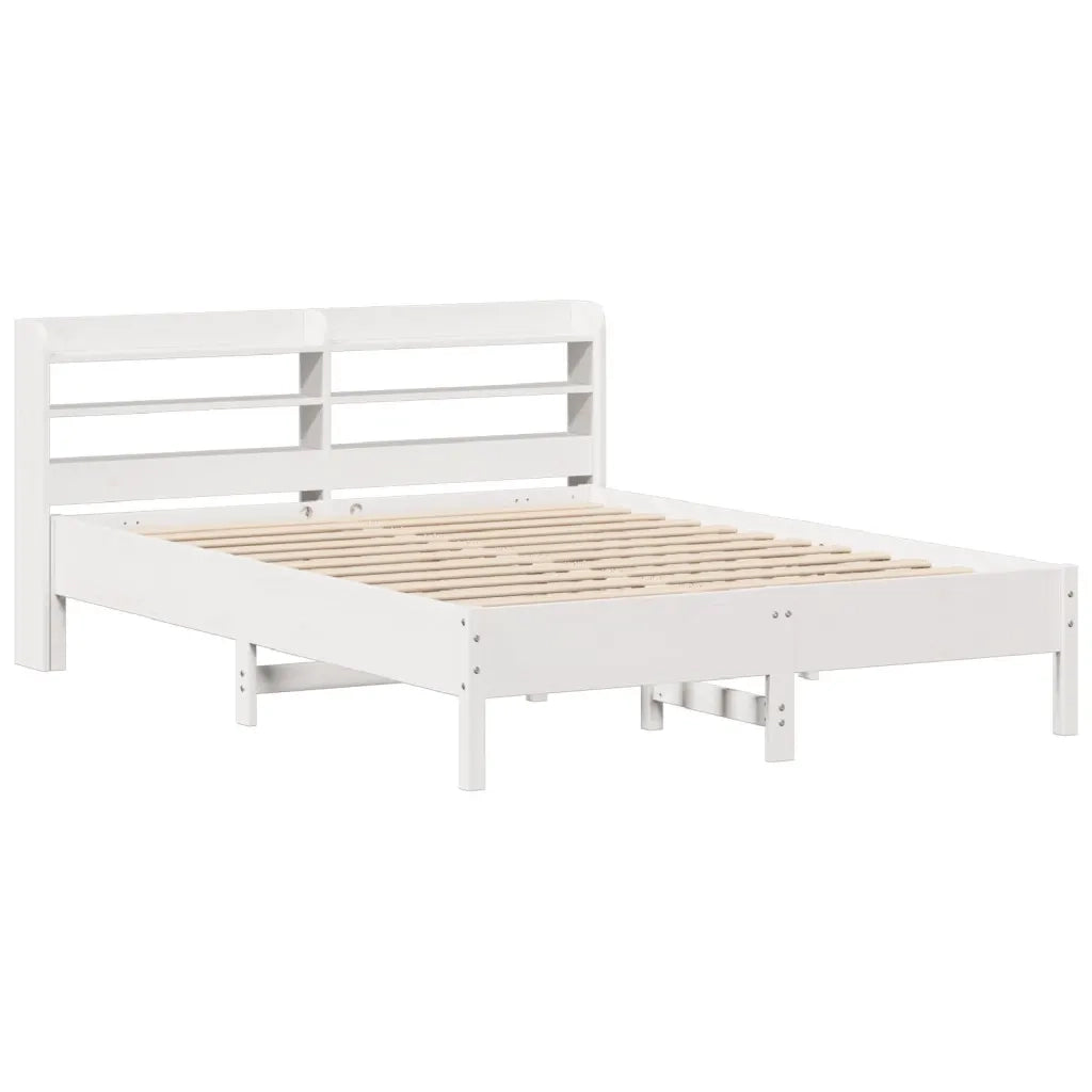 Letto senza Materasso-Struttura Letto Bianco 160x200 cm Legno Massello di Pino 561447