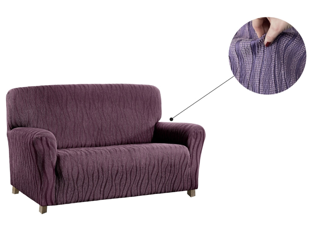 Copridivano Sofà Poltrona Elasticizzato Protezione Macchie Modello Wonderful - 4 Posti - Lilla