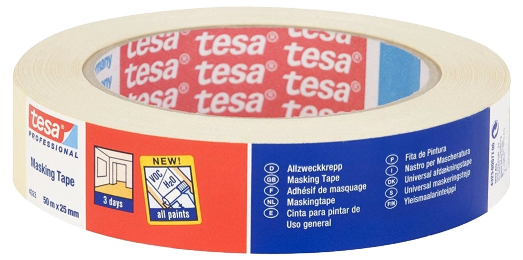 NASTRO PER MASCHERATURE PROFESSIONALE '4323 mm 25x50 mt - 12 pezzi- TESA