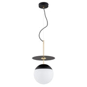 Lampada a sospensione QEENCY Alfa nero oro sfera E27