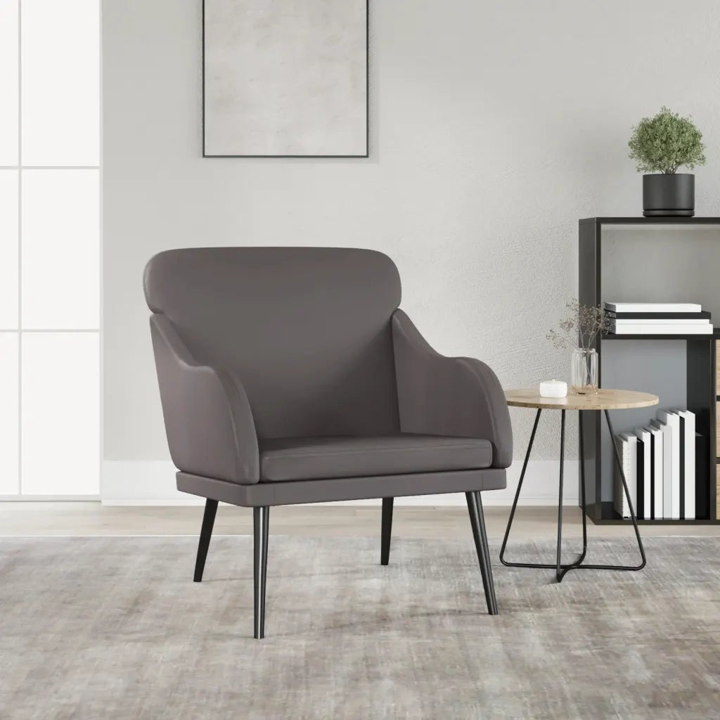 Poltrona Grigia 63x76x80 cm Similpelle 351427
