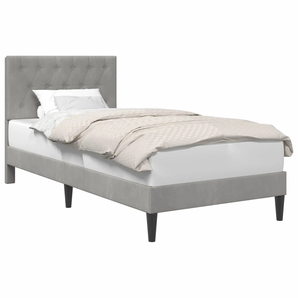 Struttura del letto-Giroletto Grigio Chiaro 100 x 200 cm Velluto 758468