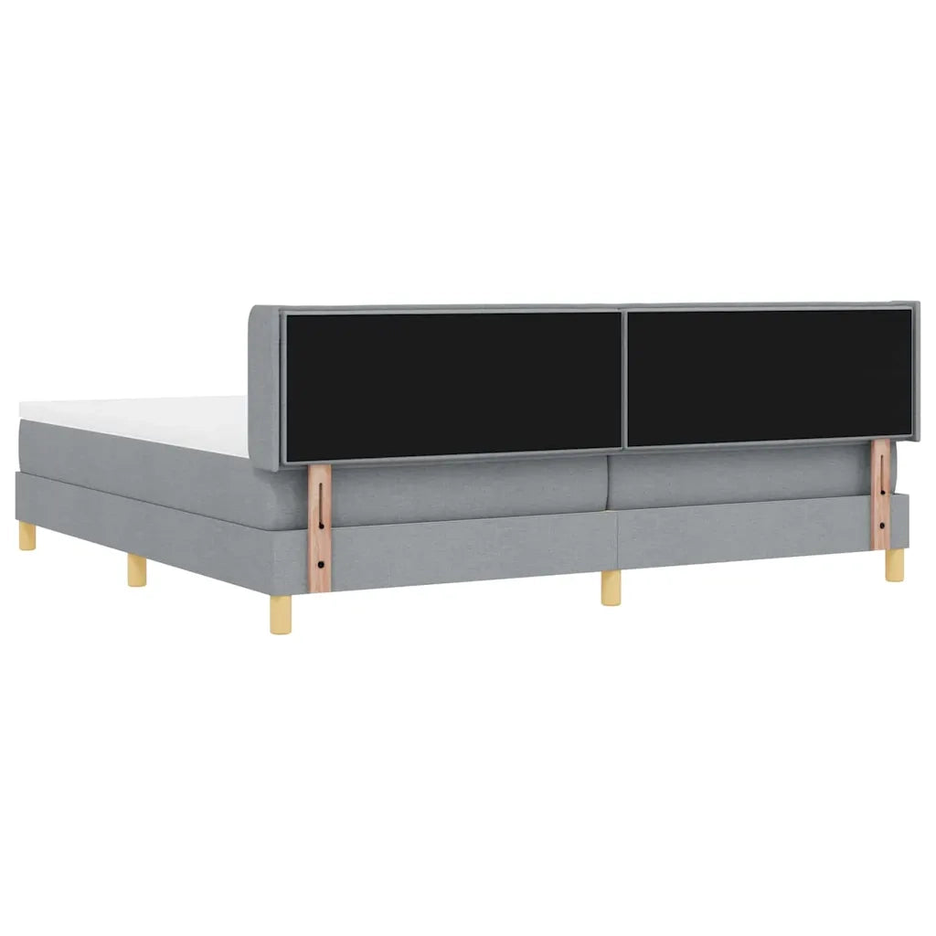 Letto a molle con materasso Grigio chiaro 200 x 200 cm Tessuto 3341251
