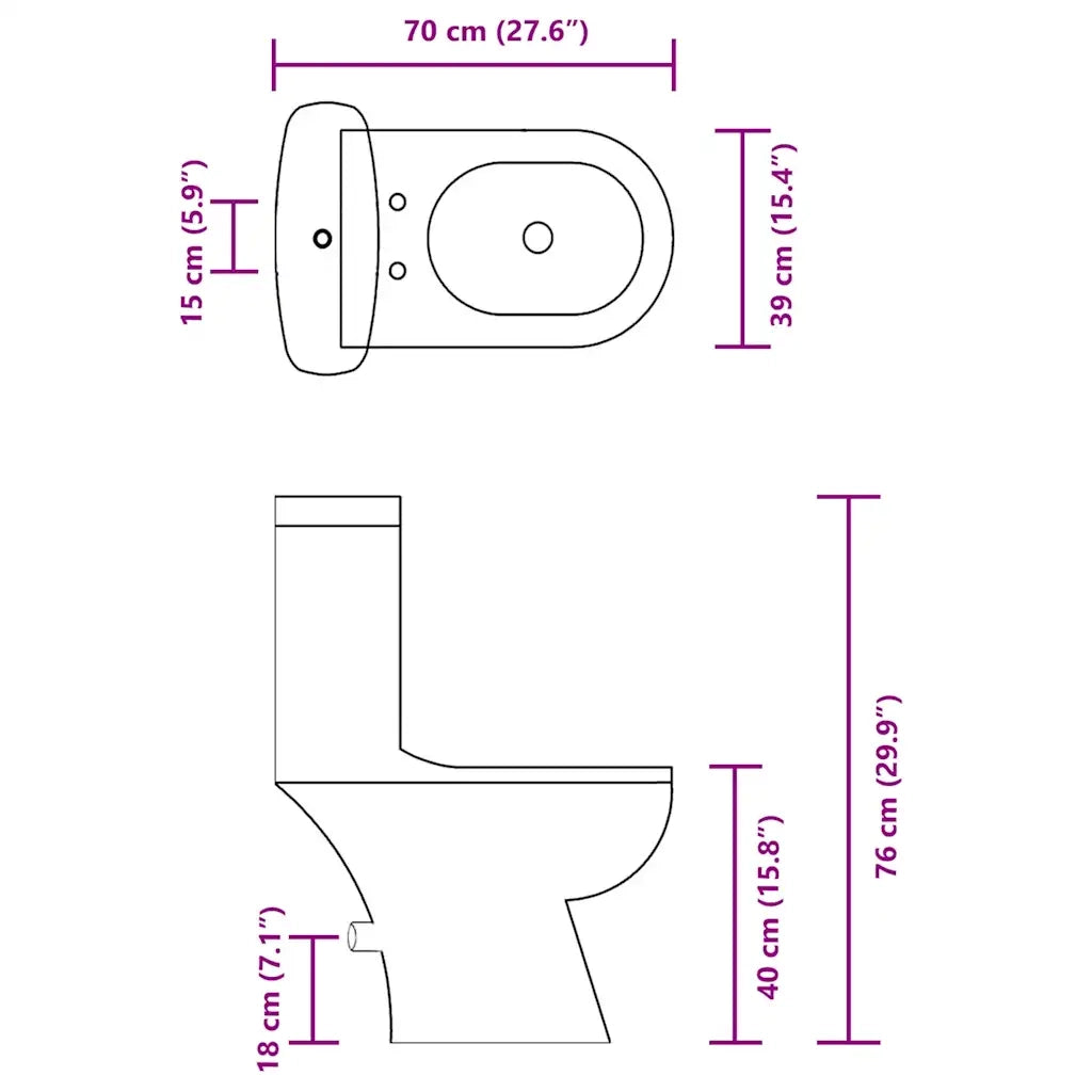Toilette con Cisterna Nera CFW6260188