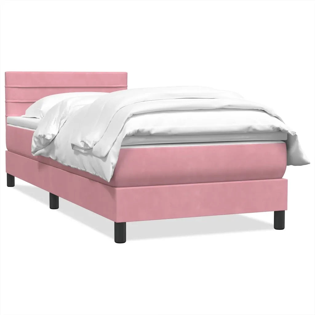 Giroletto a Molle con Materasso Rosa 90x210 cm Velluto 3316292