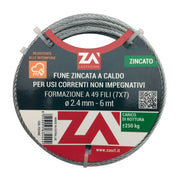 FUNE ACCIAIO ZINCATO  7F D 0,9 MM  25 M