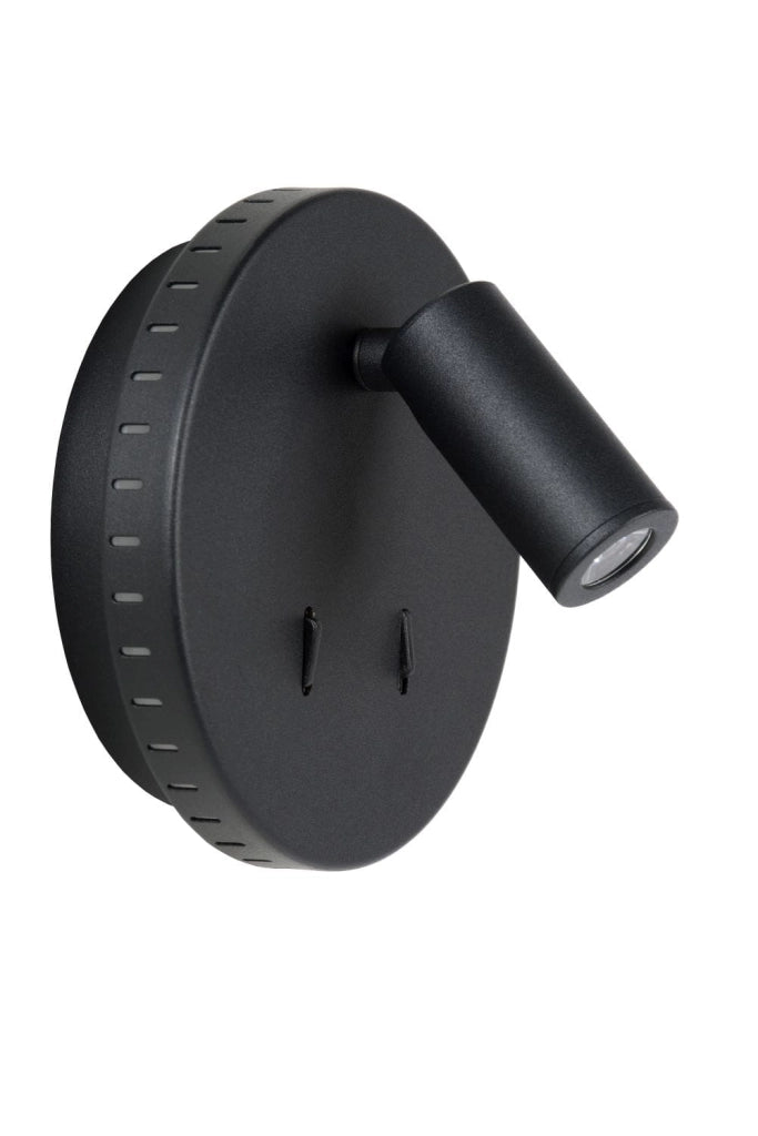 Applique Lucide Bentjer LED 6W 3000K nera con interruttore