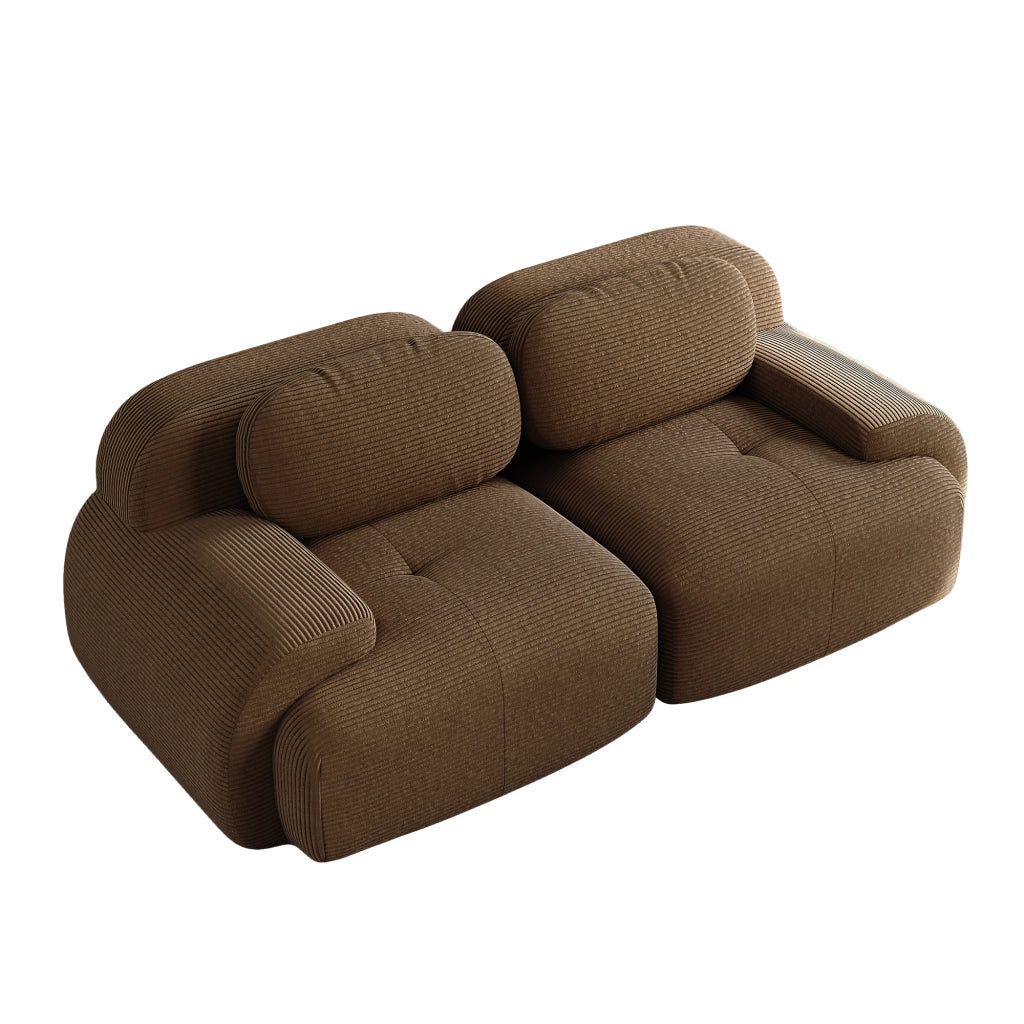 Divano Loveseat in tessuto cord - Zephmum- Modulare combinabile imbottitura elastica