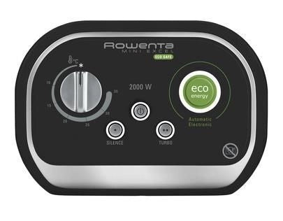 Rowenta SO9266 Mini Excel Eco Safe Termoventilatore Ceramico 2000W 2 Livelli Risparmio Energetico 50 dB per ambienti fino a 35 m² colore Nero