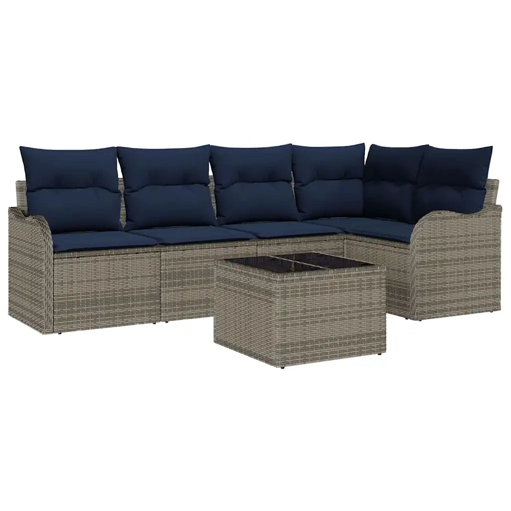 Set Divano da Giardino Grigio polyrattan 3345715