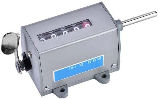 Contatore di Rotazione Meccanico - 5 Digits Display - Portata di Misura 0-99999 - Tensione Nominale 220V - Dimensioni 16,2 x 7 cm - Peso 241 g - Contatore di Frequenza