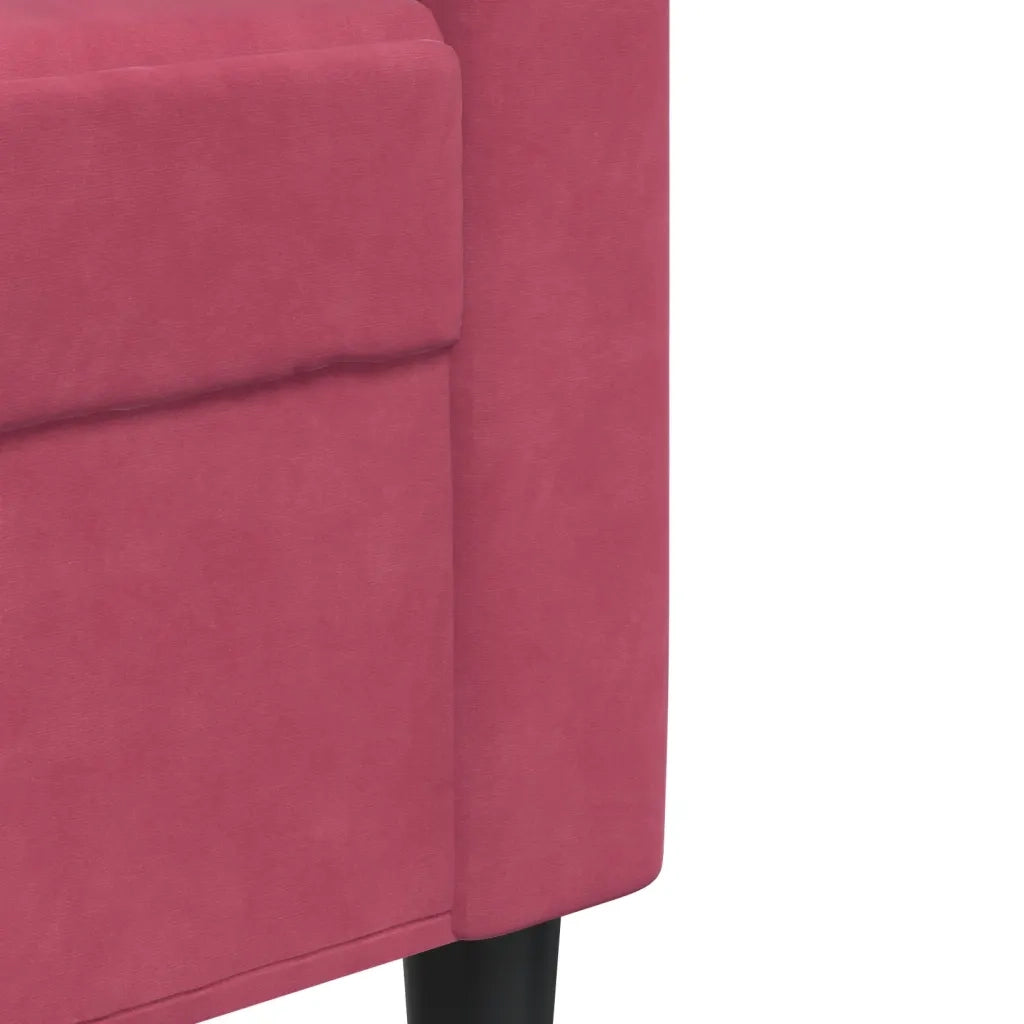 Set di Divani 3 pz con Cuscini e Rinforzi Rosso Vino in Velluto 3278425