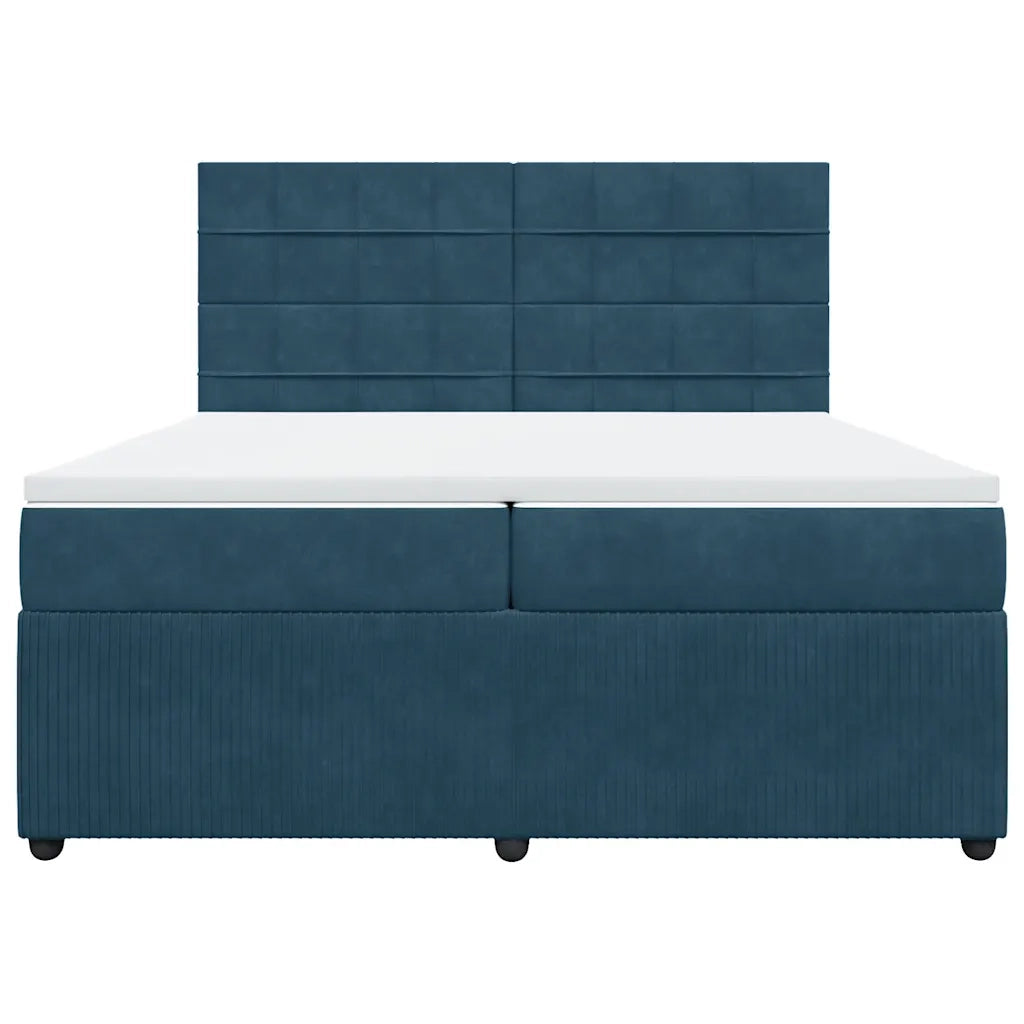 Giroletto a Molle con Materasso Blu 200x200 cm in Velluto 3294734