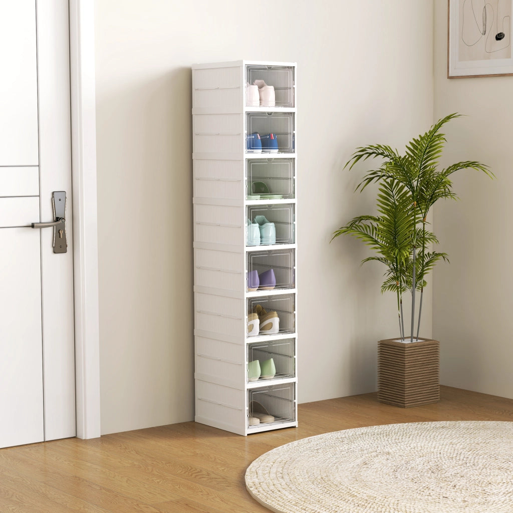 Scarpiera con 8 Contenitori Pieghevoli ¨C Minimal ¨C Bianco