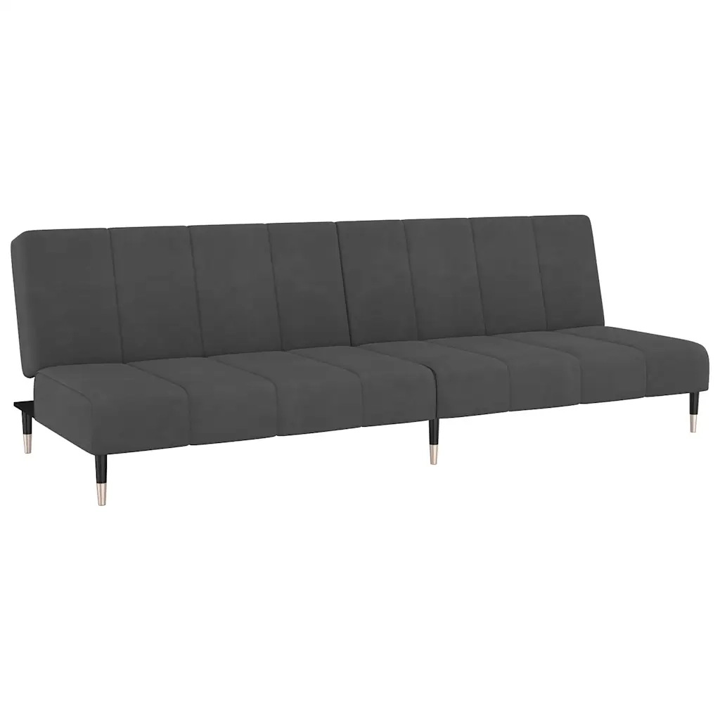 Divano letto | Sof¨¤ letto | Letto singolo a 2 Posti Grigio Scuro in Velluto