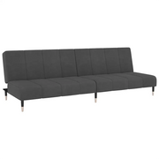 Divano letto | Sof¨¤ letto | Letto singolo a 2 Posti Grigio Scuro in Velluto