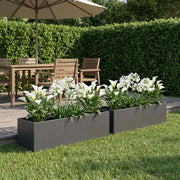 Vaso da giardino 2 pz Antracite 80 x 20 x 20 cm 8005167