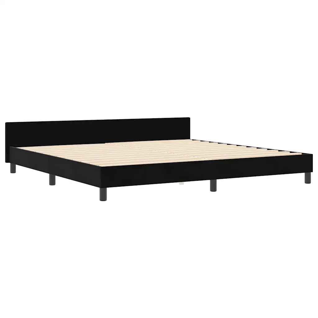 Letto a molle con testiera Nero 200 x 200 cm Velluto 3344965