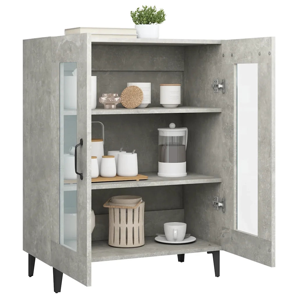 Credenza Grigio Cemento 69,5x34x90 cm in Legno Multistrato 812127
