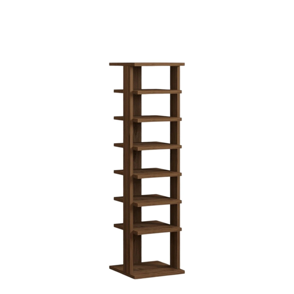 Scarpiera in legno "Ayka" - 30 x 30 x 110 cm - Marrone