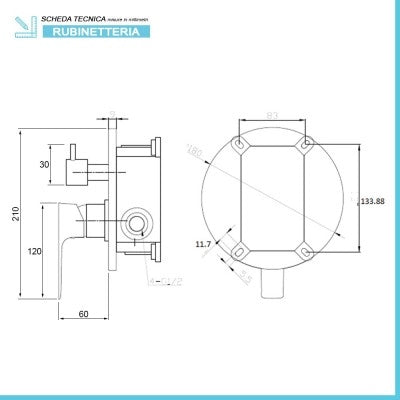 Set doccia nero opaco completo di soffione tondo 30 cm, kit doccetta e miscelatore