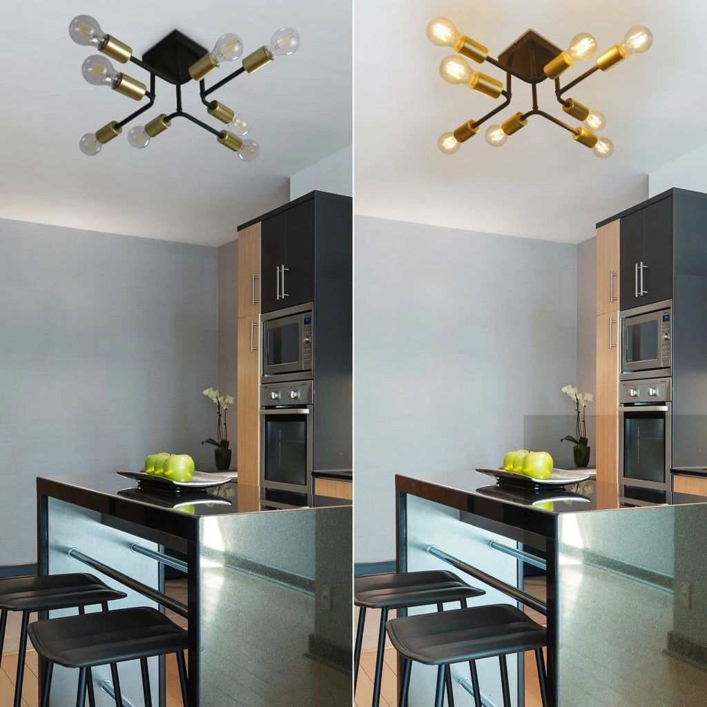 ZMH Lampada da soffitto vintage nera industriale per camera letto
