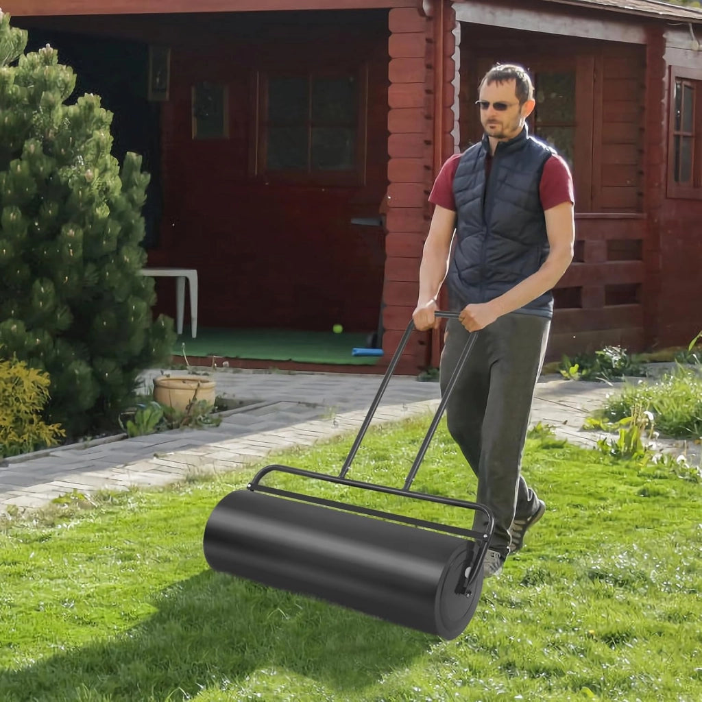Rullo per Prato Larghezza 60cm Ø32, capacità di Riempimento 48L (Nero)