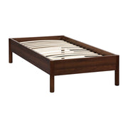 Letto con rete a doghe 90x190cm decorazione legno, noce