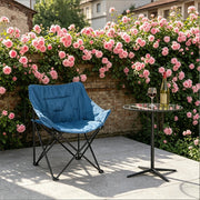 SEDIA Pieghevole Imbottita 65 x 73,5 x 44,5 cm Nero/Blu