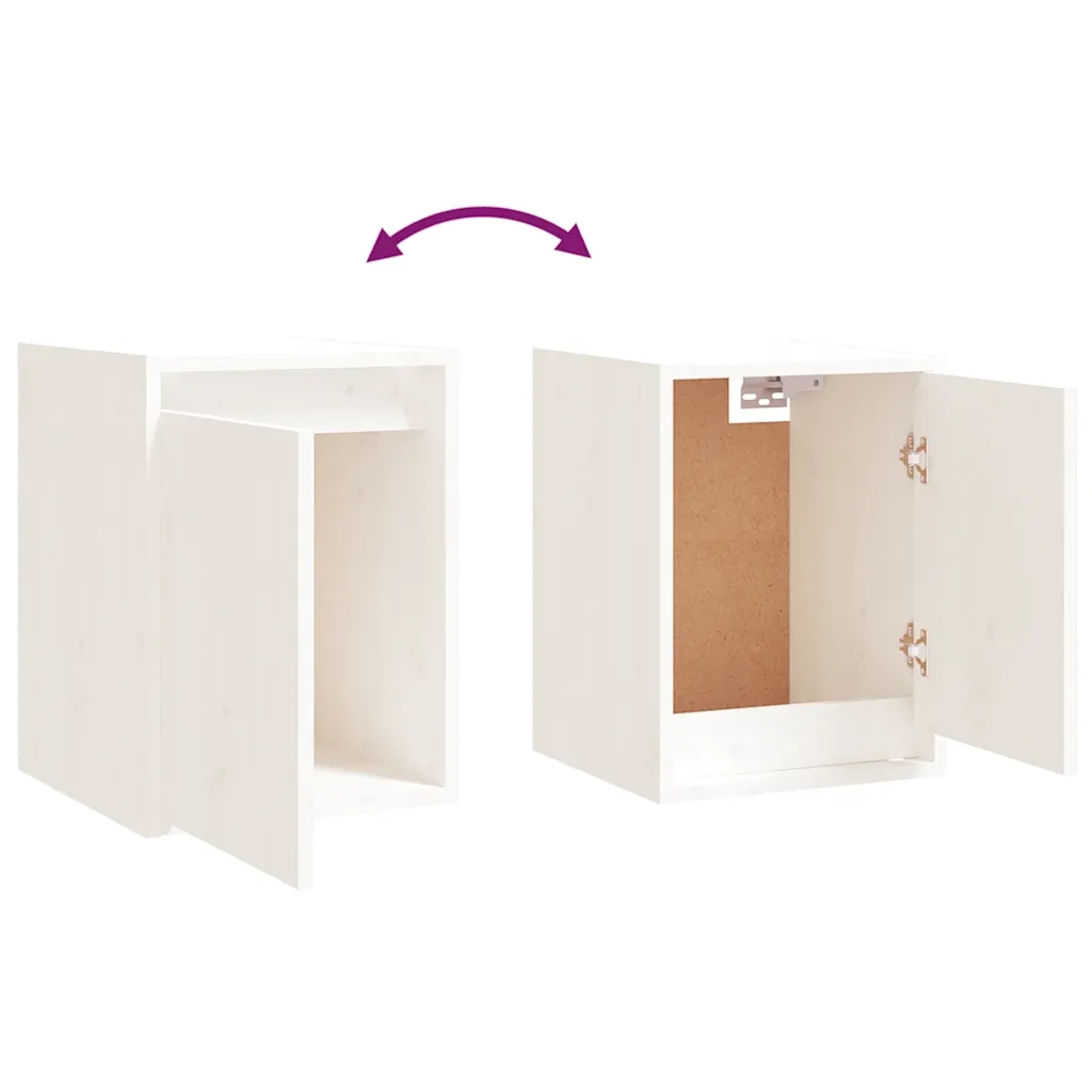 Mobili Porta TV 6 pz-Credenza per TV Bianchi in Legno Massello di Pino