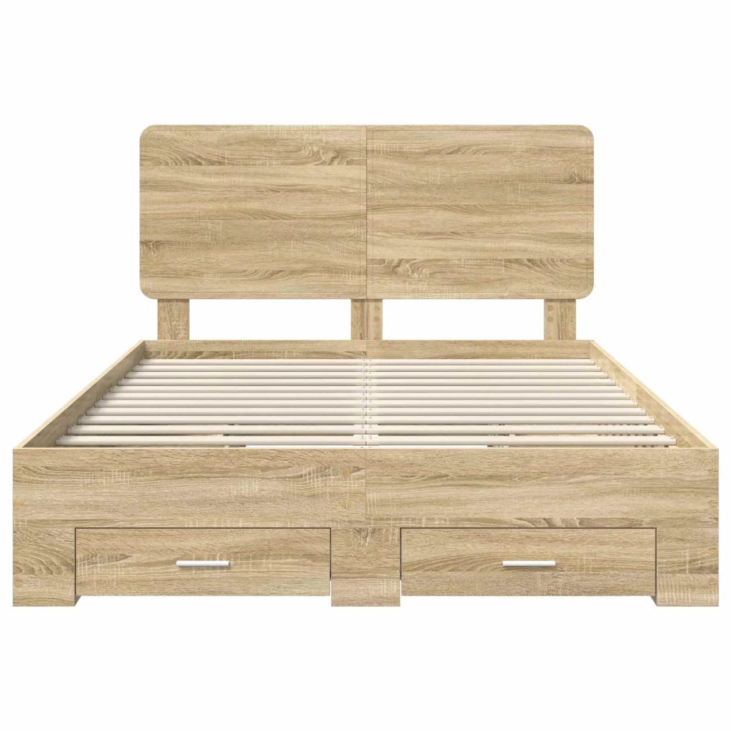 Struttura del letto con testiera-Giroletto con Testiera Rovere Sonoma 150 x 200 cm 991487