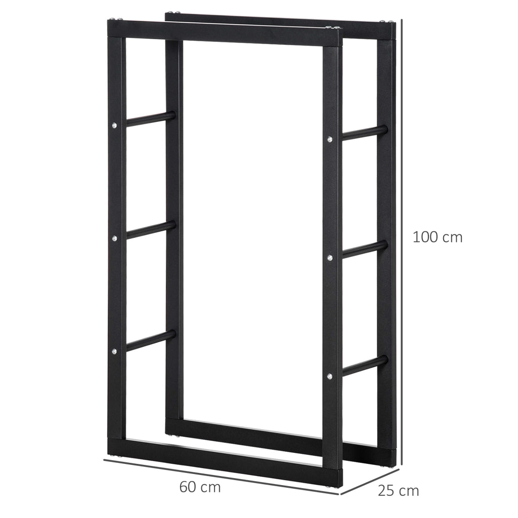 Porta Legna da Esterno ¨C zephmum ¨C Ferro 60x25x100 cm