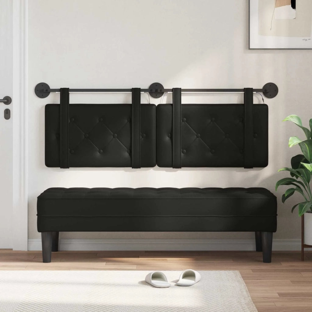 Testiera sospesa Con luce LED Nero Similpelle 3424158