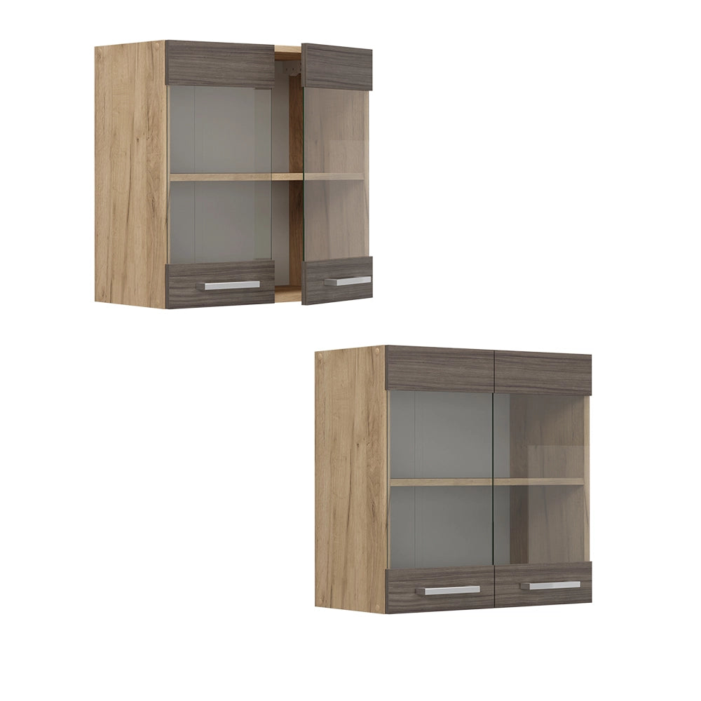 Vicco Mobile da cucina in vetro Grigio nobile 60 cm
