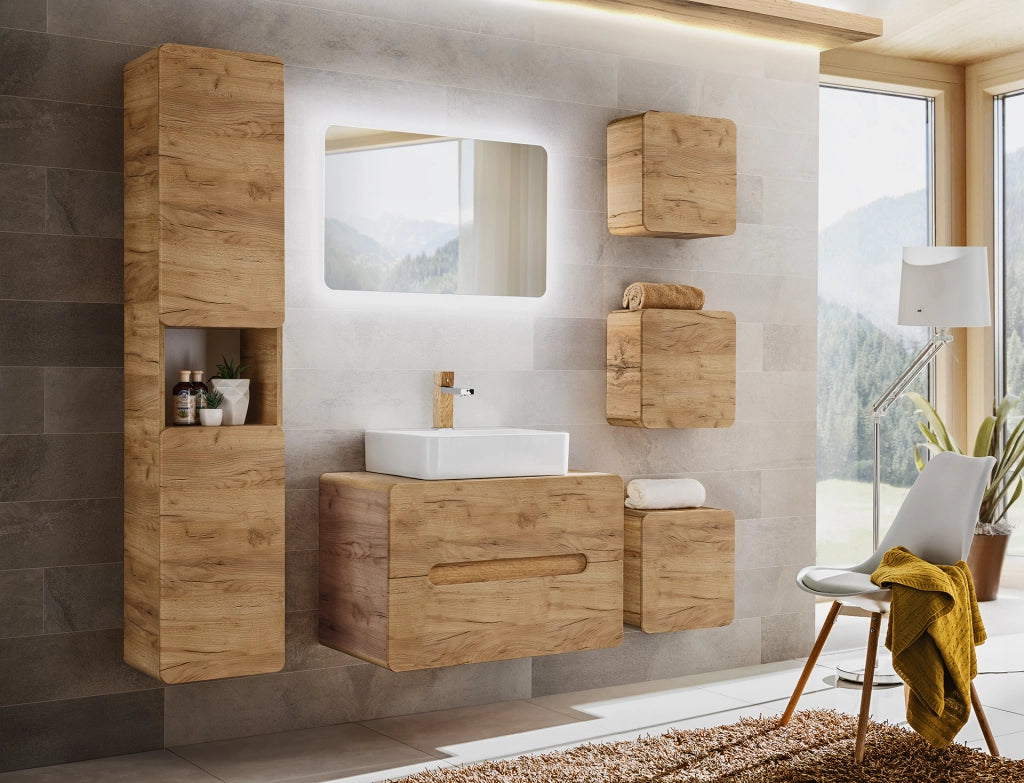 Mobile per lavabo da appoggio 80 cm 2 cassetti Aruba Craft 80 x 53 x 46 cm