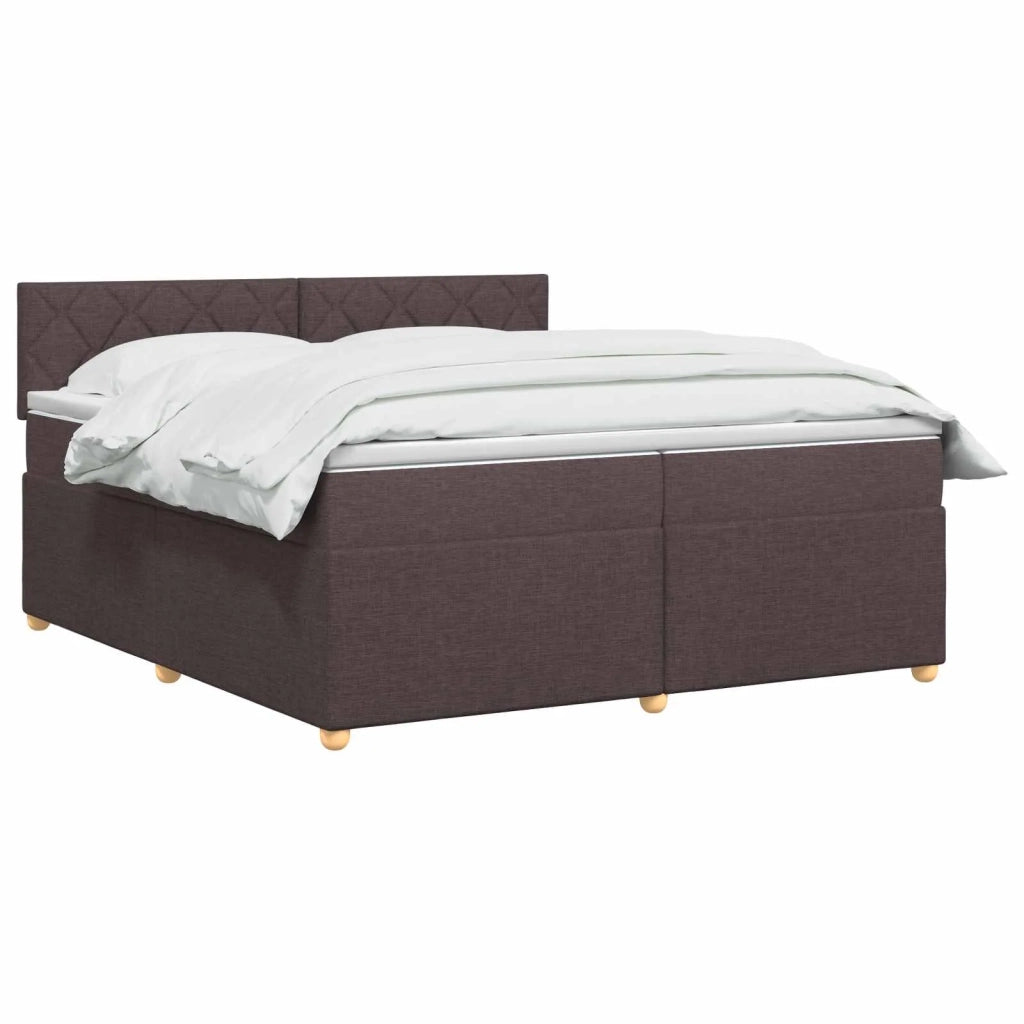 Letto box spring con materasso Marrone Scuro 200 x 200 cm 3452509