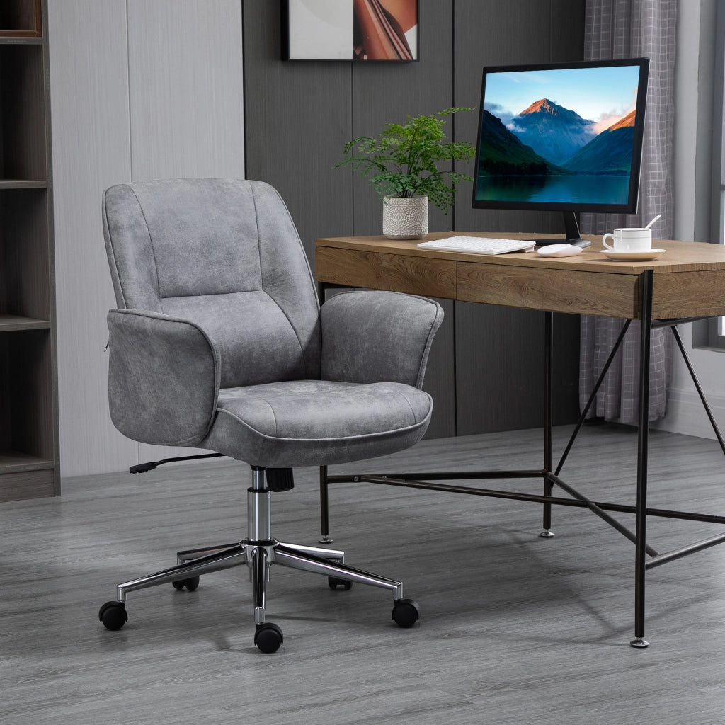Sedia da Ufficio Ergonomica ¨C Xylo ¨C Microfibra Grigio Chiaro, Altezza Regolabile 92-102cm