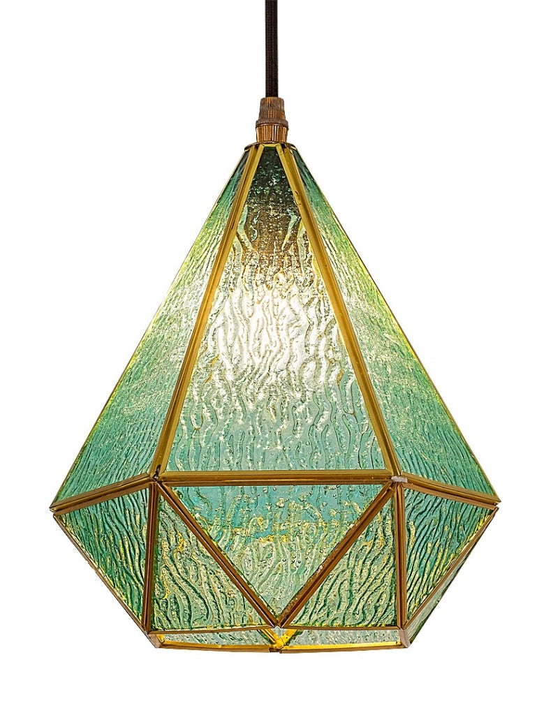 Lampada sospensione vintage oro vetro blu E14 Rabalux