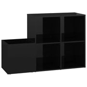 Scarpiera mobile contenitore per scarpe mobile per ingresso corridoio soggiorno legno ingegnerizzato lucido nero 02_0021760