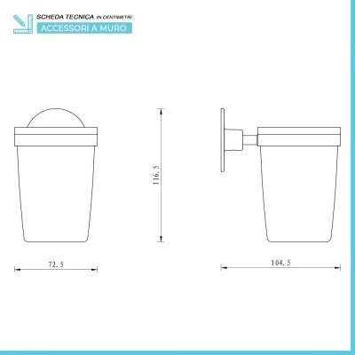 Set accessori a muro portaspazzolini e portasapone in acciaio  Idea