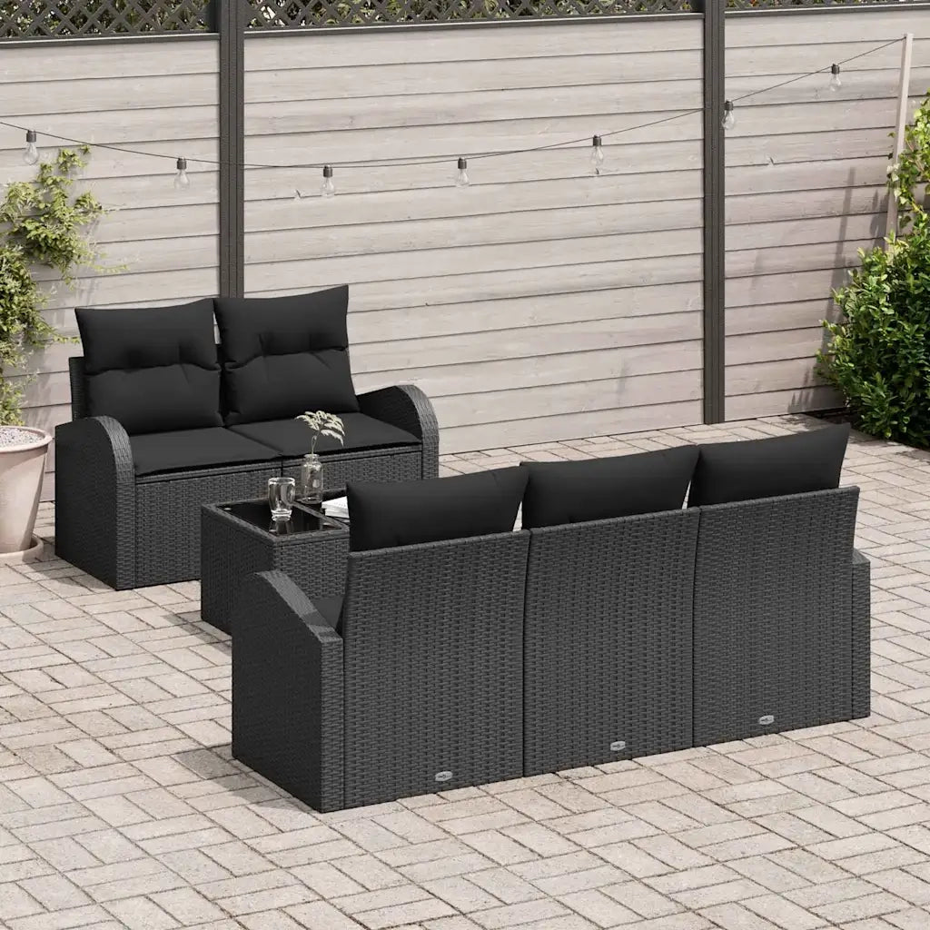 Set Divano da Giardino Nero 55 x 55 x 37 cm polyrattan 3345923