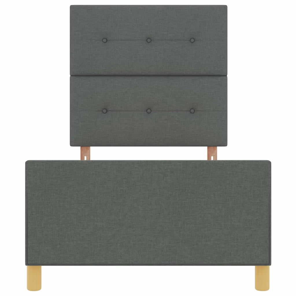 Struttura del letto Grigio scuro 80 x 200 cm Tessuto