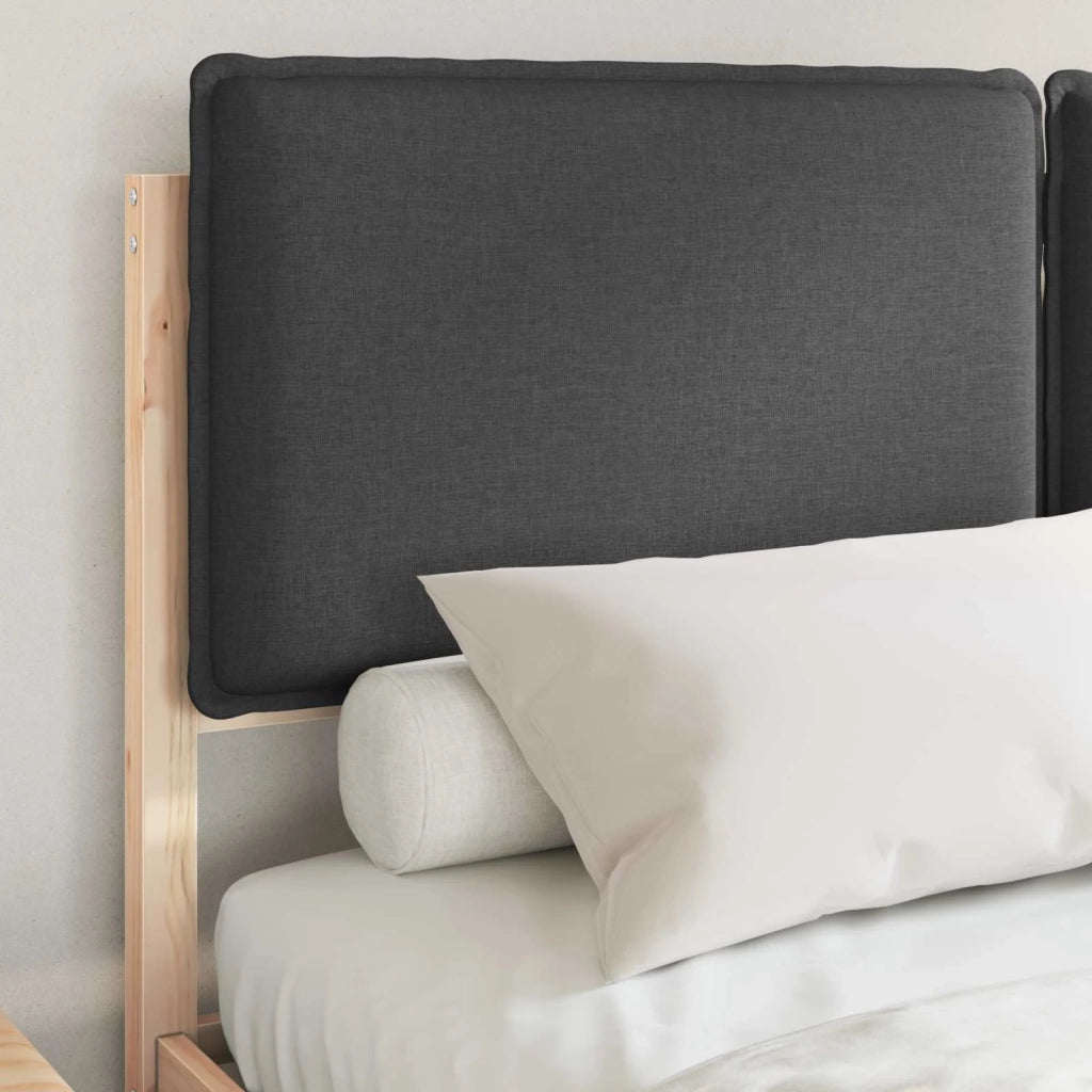 Letto con Testiera Rivestita-Struttura Letto con Testiera Grigio scuro 150 x 200 cm 796046