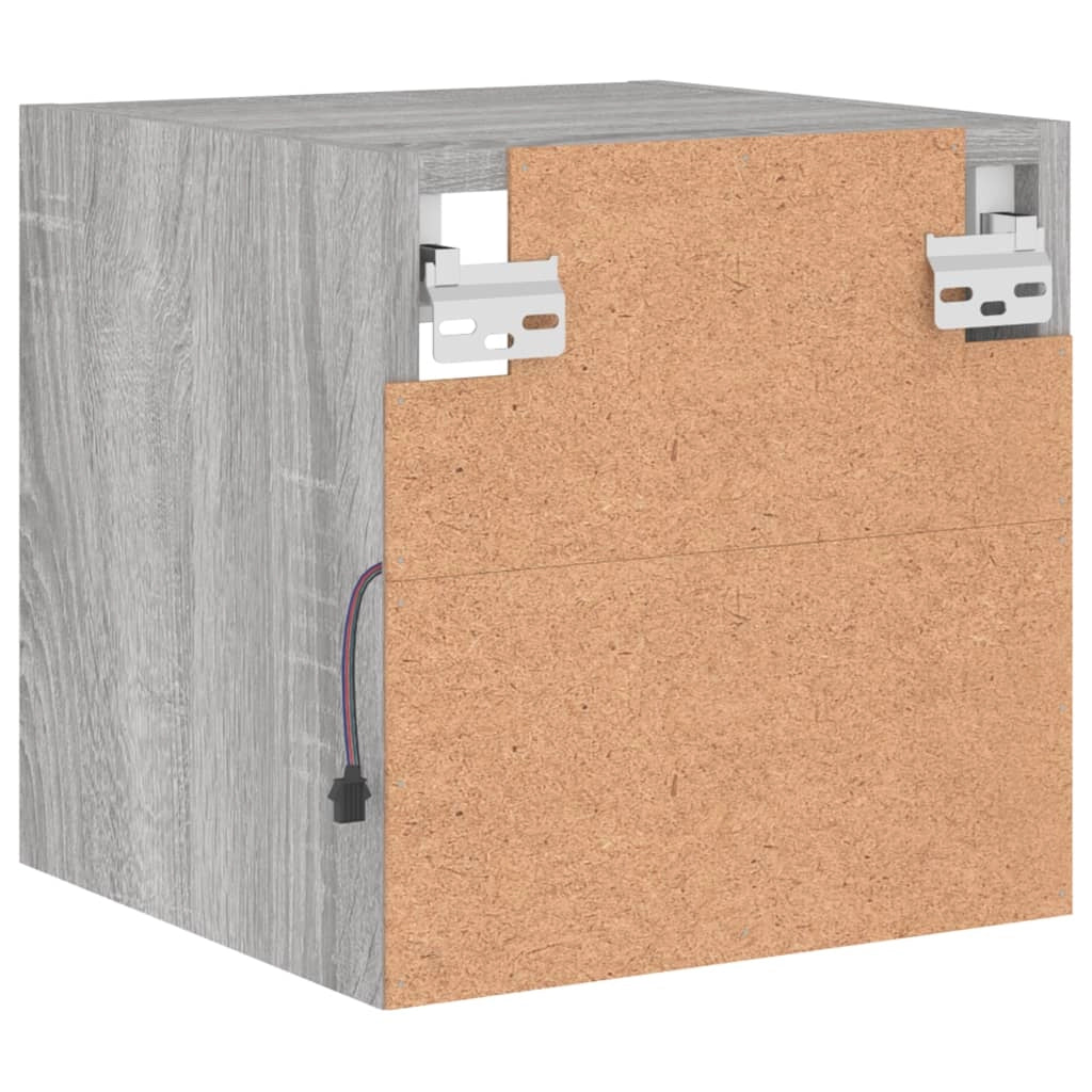 Mobile TV multimediale mensola TV credenza mobile TV parete attrezzata per sala da pranzo soggiorno camera da letto con luci LED Sonoma 30 x 28,5 x 30 cm grigio 02_0028043