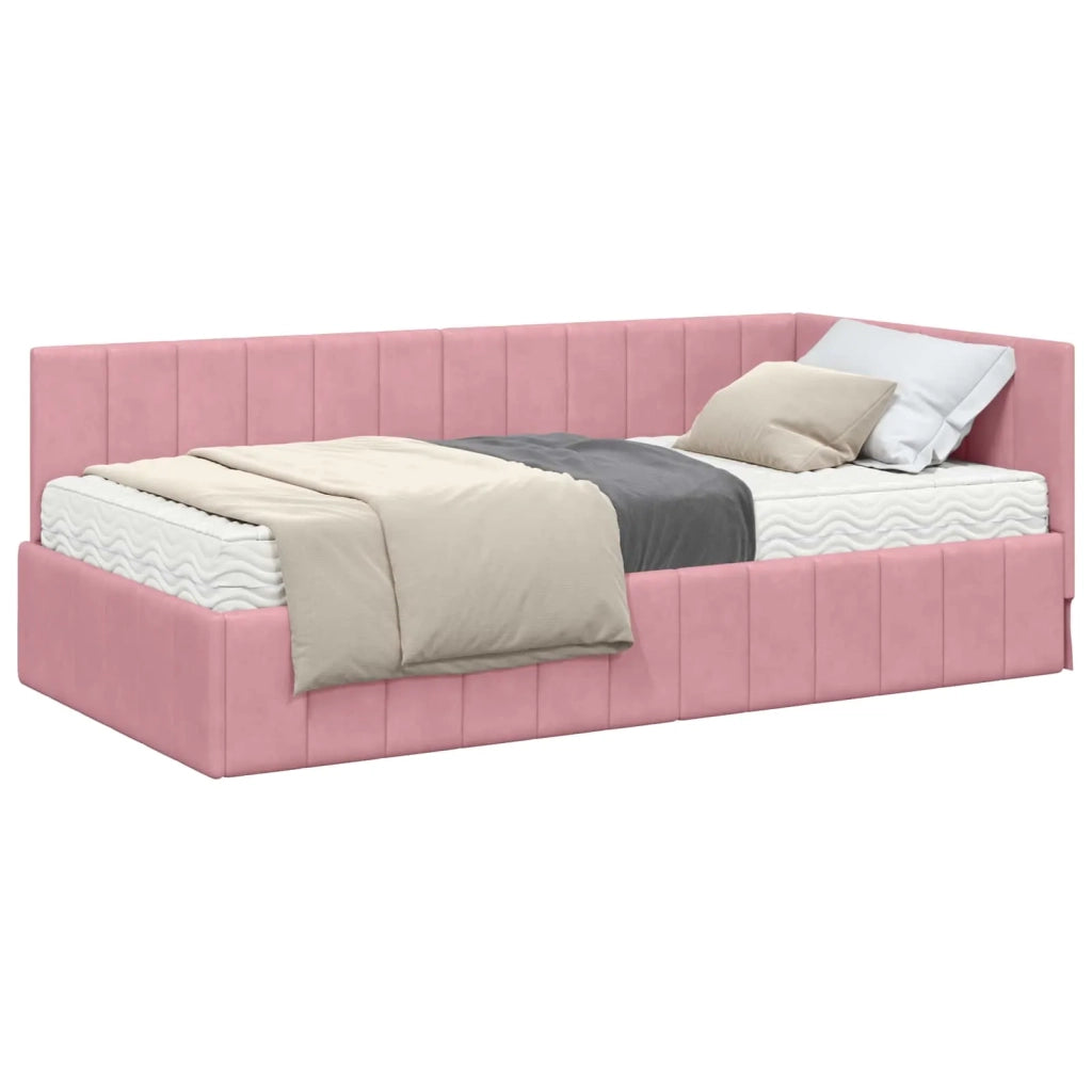 Struttura Letto Angolare con Materasso 2 pcs Grigio Velluto 3393861