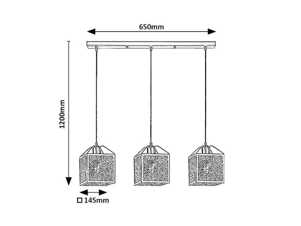 Rabalux Samilo lampada a sospensione 3xE27 nera 120cm