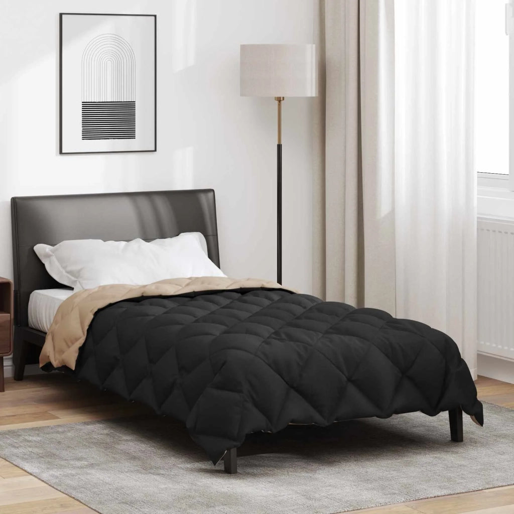 Duvet Invernale Nero e Talpa 135 x 220 cm Microfibra 42025733