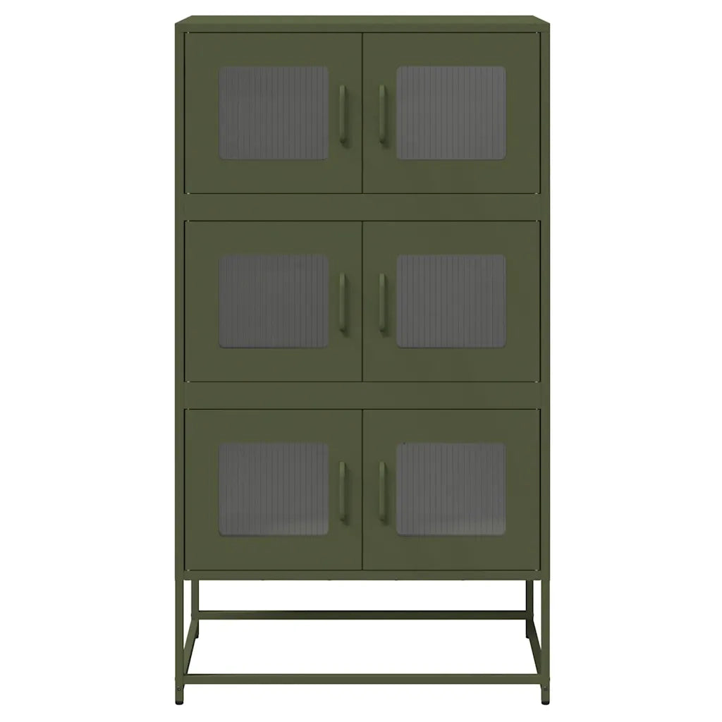 Credenza Verde Oliva 68x39x123 cm in Acciaio 853354