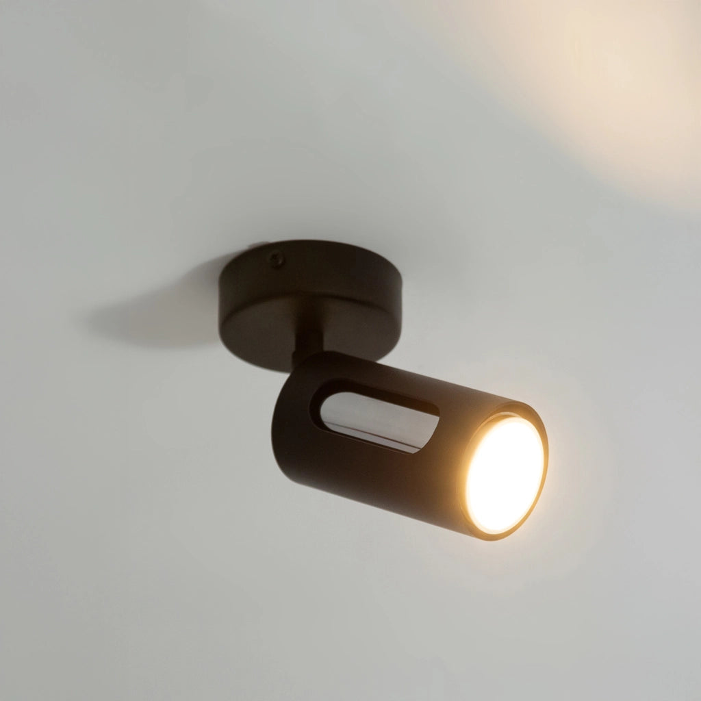 Faretto parete/soffitto tondo nero-argento 1xGU10 Flow Sigma