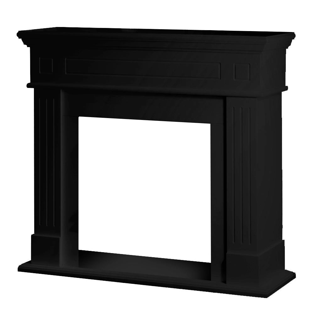Cornice per Camino 110x36x100 cm Cambridge Rivestimento in Legno Nero